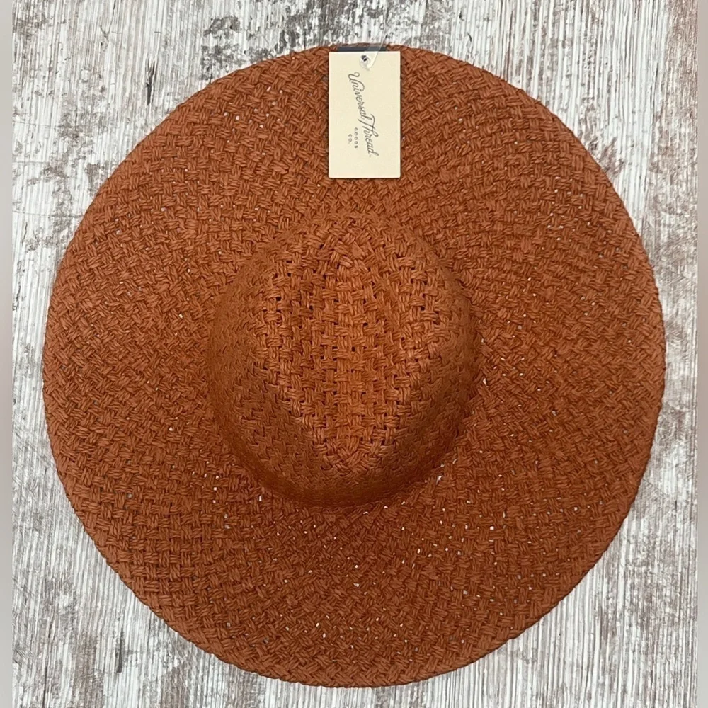 Women' Basket Weave Wide Brim Straw Fedora Hat - Universal Thread™ - Picture 6 of 7